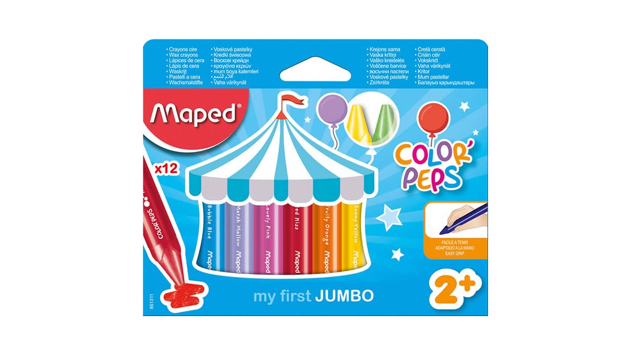 Lápices de color 1+ Wax Maped 12unds
