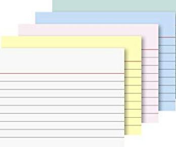 Fichas de Colores grandes / Tarjetas Kardex