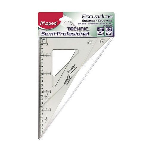 Escuadras Maped semi profesional /1 paquete con 2 pzas / 25 cm