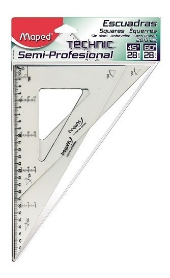 Escuadras Maped semi profesional / 1 paquete con 2 pzas / 28 cm