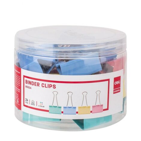 CLIPS DE COLORES MULTIUSO DELI 50MM 12UNDS