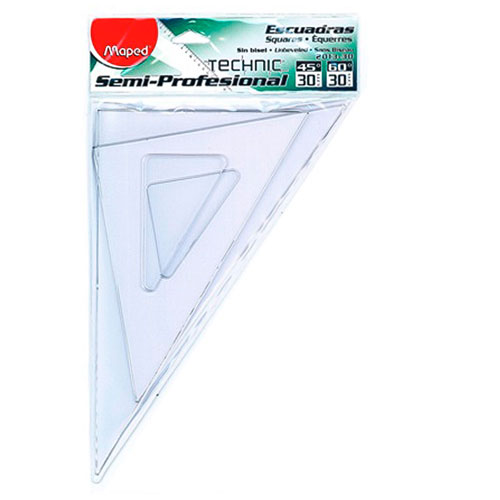 Escuadras Maped semi profesional / 1 paquete con 2 pzas / 30 cm