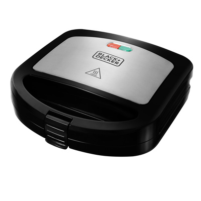 Black + Decker sandwichera 2 servicios negra