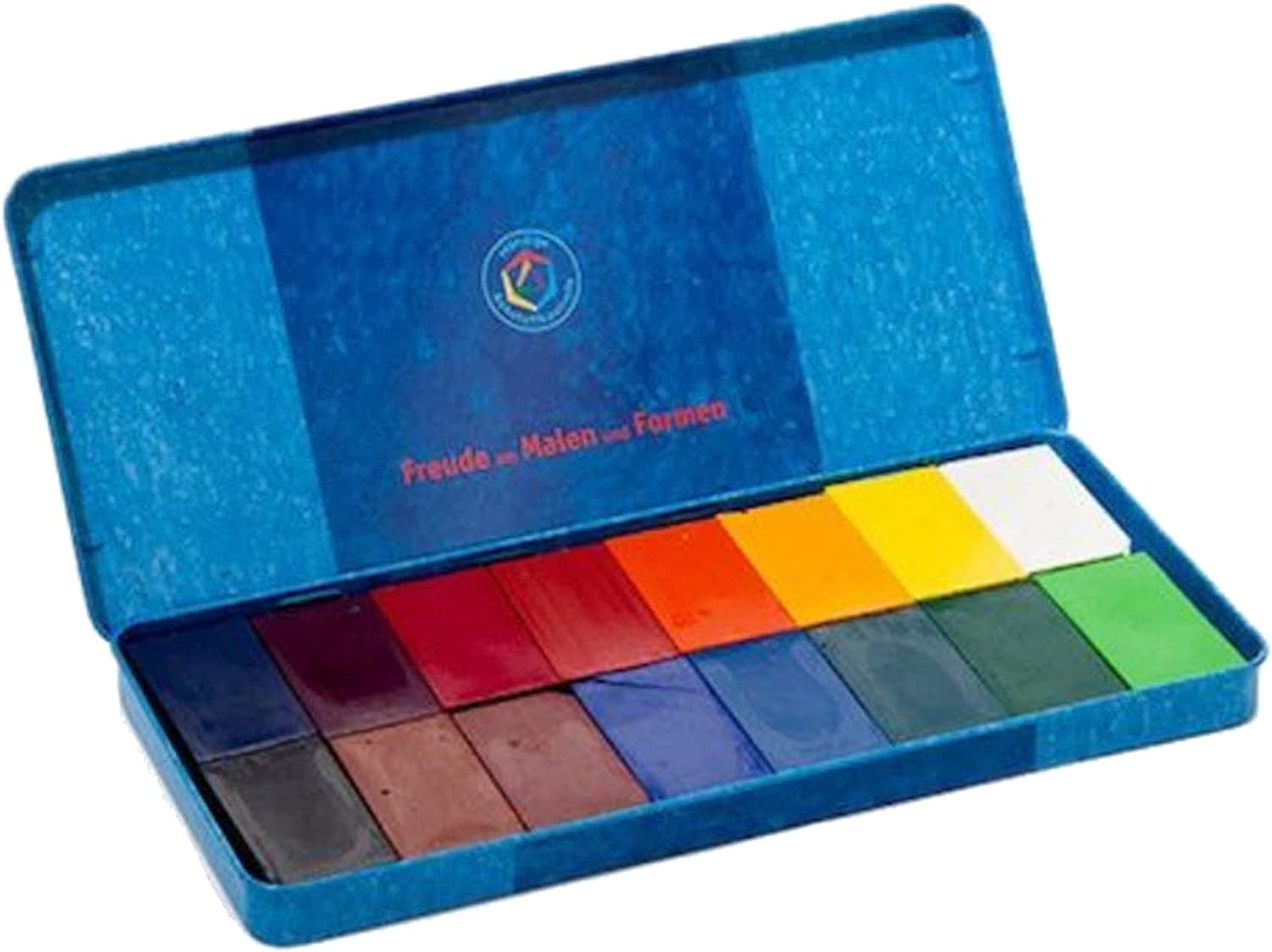 Crayolas Bloque 16 Unidades, Caja Metal, 100% Natural
