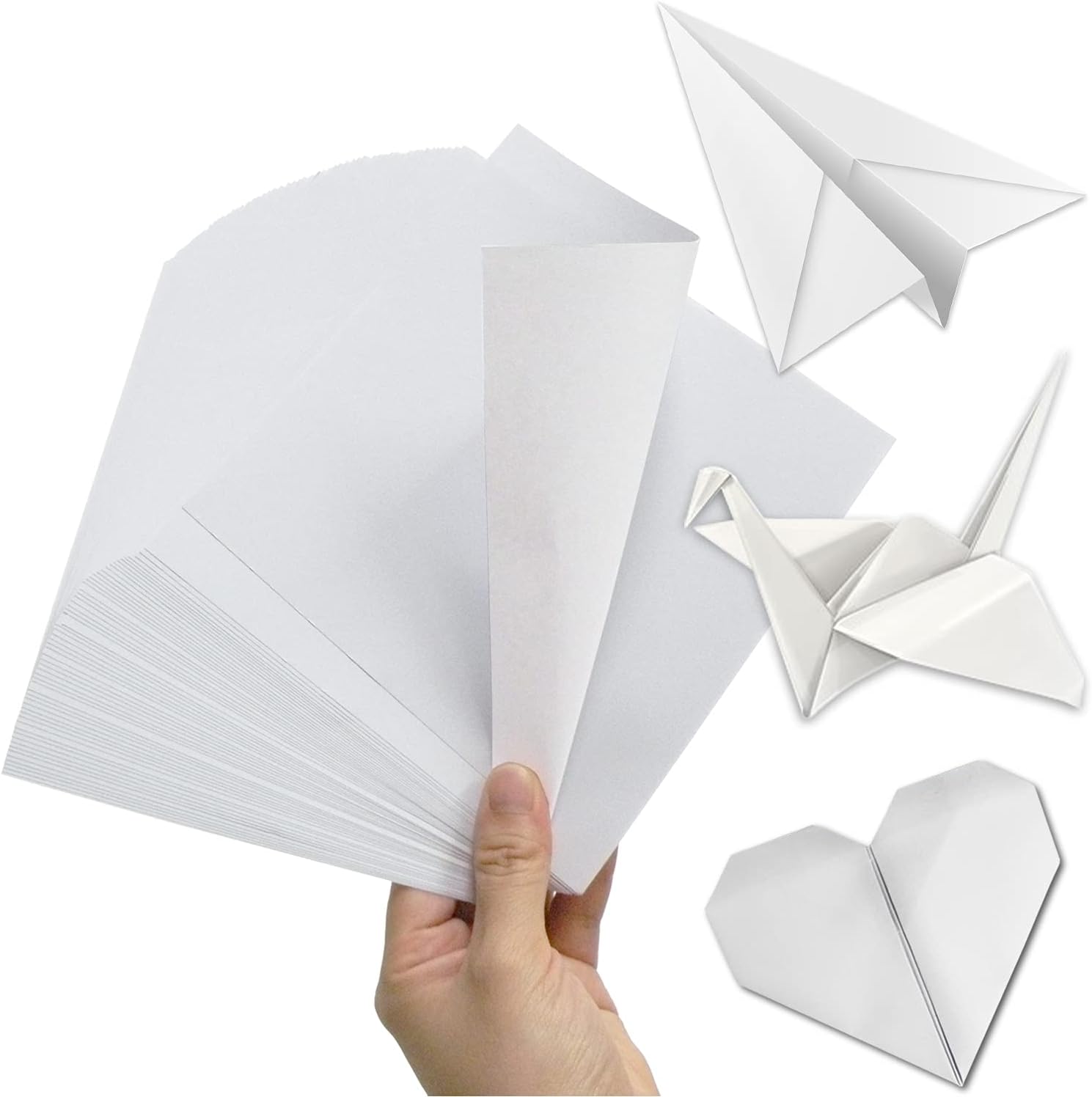 Papel Origami plegable cuadrado 120 g - Blanco - 250 hojas 6.3