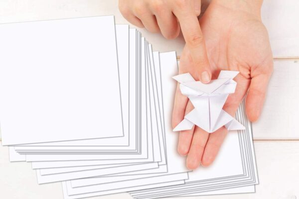 Papel Origami plegable cuadrado 120 g - Blanco - 250 hojas 6.3" x 6.3" - Image 4
