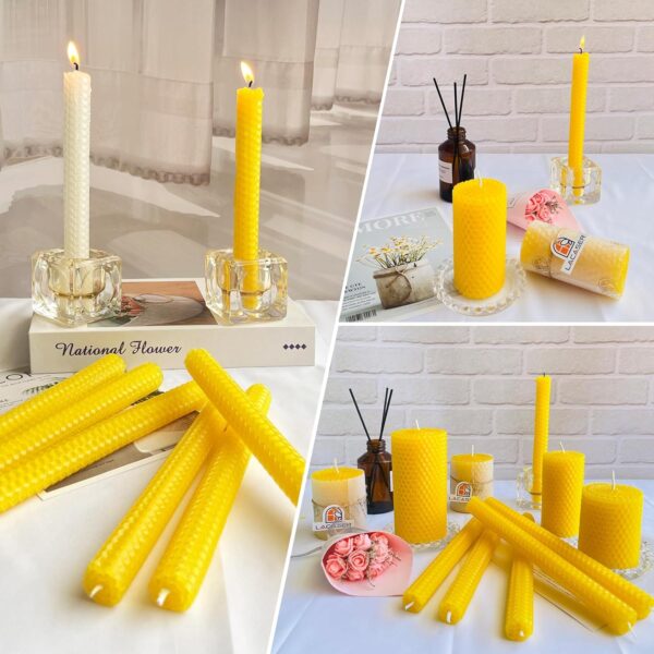 Fabricar Velas: Hojas de panal de cera de abejas - 3 hojas con mecha - Image 3