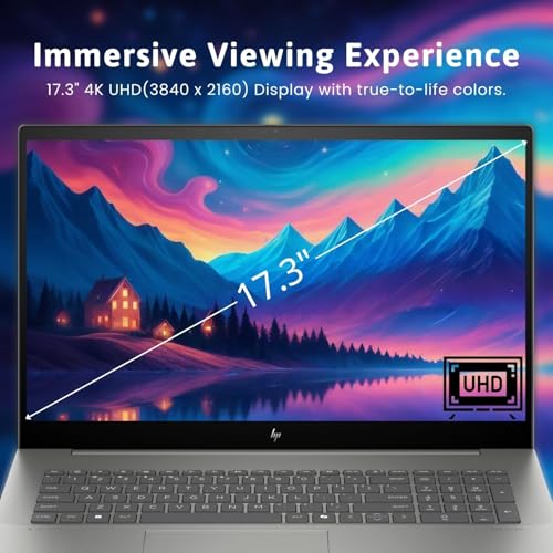 HP Envy Ultra 7 RTX 3050 - Laptop empresarial, pantalla UHD de 17.3 pulgadas, Intel Core Ultra 7 155U, NVIDIA GeForce RTX 3050, 64 GB DDR5 RAM, SSD de 4 TB, KB retroiluminado, Wi-Fi 7, W11P, con