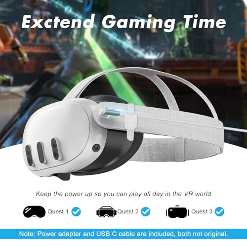 RuntoGOL Cable de enlace de 16 pies compatible con accesorios Meta/Oculus Quest 3/Quest 2/Quest 1, cable de enlace VR con puerto de carga separado, cable de carga USB 3.0 tipo C a C para auriculares