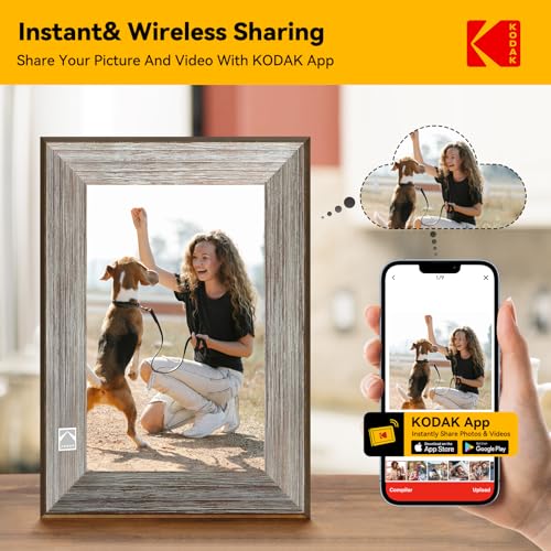 KODAK Marco de fotos digital WiFi, pantalla táctil de 10.1 pulgadas con resolución de 1280 x 800 con almacenamiento de 32 GB, fácil de configurar, compartir videos y fotos por correo electrónico o