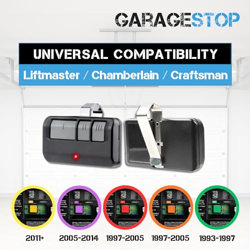 Garage Stop 2X para control remoto Liftmaster 893LM 893Max, Craftsman Chamberlain universal para puerta de garaje, 1993 a presente clicker, control remoto de repuesto Liftmaster