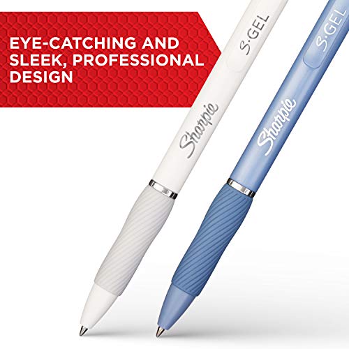 Sharpie S-Gel, bolígrafos de gel, bolígrafos de dibujo, bolígrafos de tinta de gel para diario, bolígrafos de escritura, bolígrafos para colorear, bolígrafos de punta media (0.028 in), cuerpo blanco