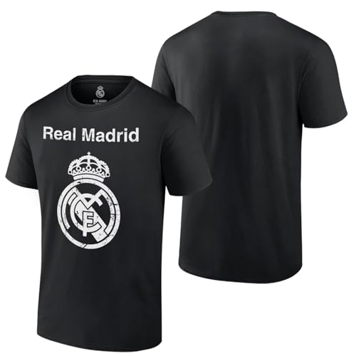 Icon Sports - Camiseta de algodón para hombre, compatible con el Real Madrid, con licencia oficial de fútbol -01