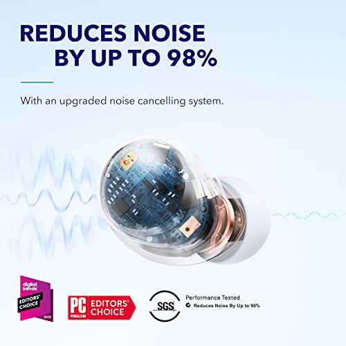 Soundcore by Anker Space A40 Auriculares inalámbricos con cancelación activa de ruido autoajustables, reducen el ruido hasta en un 98%, tiempo de reproducción de 50 horas, ajuste cómodo,