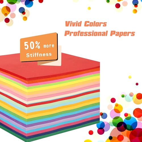 BUBU Kit de papel de origami de 1000 hojas cuadradas de 6 pulgadas de doble cara, 20 colores vivos para principiantes, entrenamiento y clases de manualidades escolares