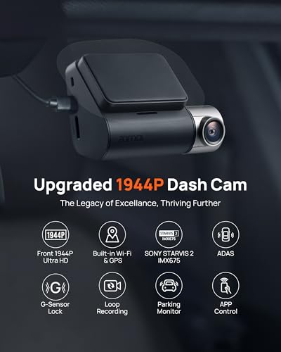 70mai Cámara de tablero delantera y trasera A510, 1944P+1080P con STARVIS 2 IMX675 y tarjeta de 64 GB, cámara de tablero para automóviles, soporte 4G, ADAS, WiFi GPS integrado, control de aplicación,