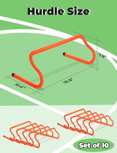 GHB Paquete de 10 obstáculos de agilidad de 7 pulgadas, obstáculos de entrenamiento de agilidad de velocidad, equipo de entrenamiento de obstáculos resistentes desmontables con bolsa de transporte