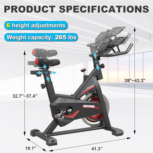 GOFLYSHINE Bicicletas estáticas estacionarias, bicicleta estática para el hogar, bicicleta de ciclismo en interiores para el gimnasio cardiovascular en casa, bicicleta de entrenamiento con soporte de