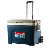 Hielera azul con ruedas, Guateplast 60L