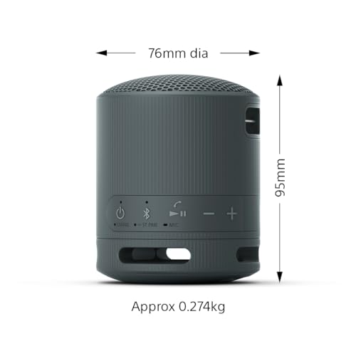 Sony Srs-Xb100 - Altavoz portátil inalámbrico Bluetooth, W128564633 (altavoz portátil Bluetooth, duradero Ip67 impermeable y resistente al polvo, batería de 16 horas, ecológico, al aire libre y viaje)