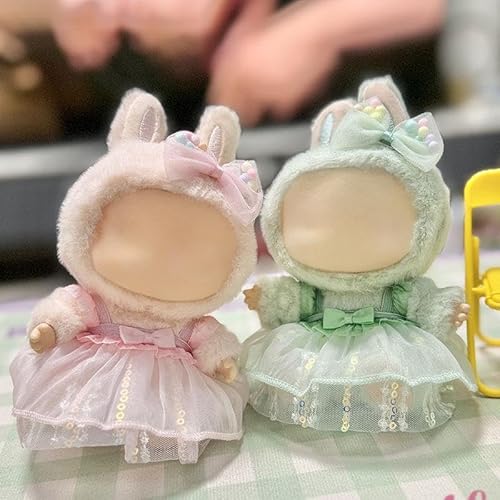 Ropa Labubu para muñeca – Atuendo para muñecas Labubu de 6.7 in, accesorios para muñecas Labubu (conejo)