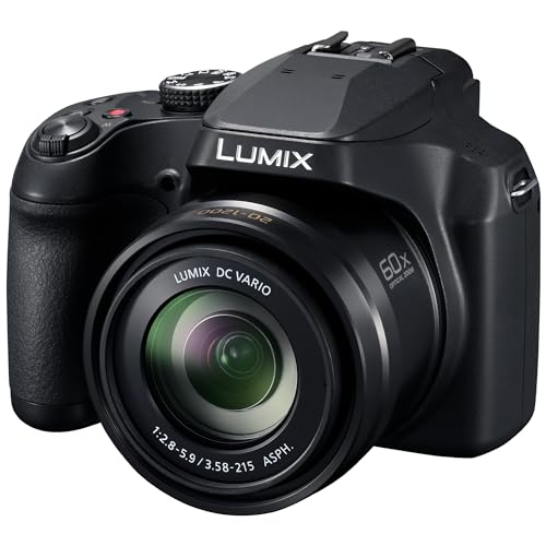 Panasonic LUMIX FZ80D - Cámara digital para apuntar y disparar, grabación de foto/video 4K con estabilizador de imagen óptico de potencia, cámara de vlogging con zoom óptico de 60X y lente gran