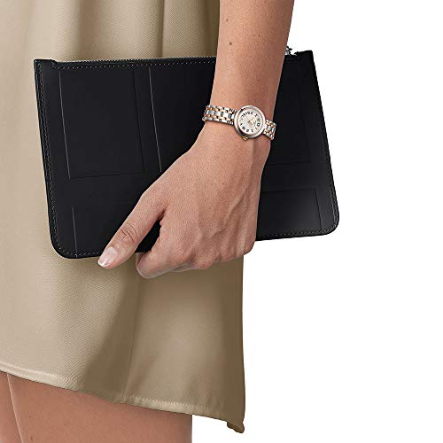 Tissot Bellissima 316L caja de acero inoxidable con revestimiento PVD oro rosa reloj de vestir oro rosa 5N, gris T1260102201301, Oro rosa 5N,Gris, Movimiento de cuarzo