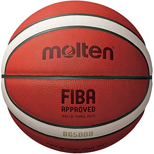Molten Balón de baloncesto de cuero de la serie BG, aprobado por FIBA - BG5000, tamaño 7, 2 tonos (B7G5000)