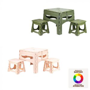 Mesa plegable 3 piezas portátil y práctica